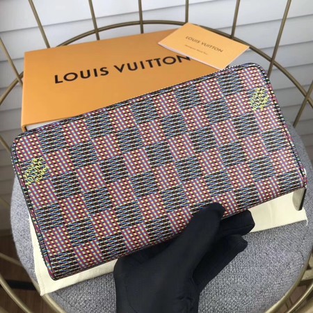 Louis Vuitton M68621 Zippy Wallet Damier Canvas Pop Pink
