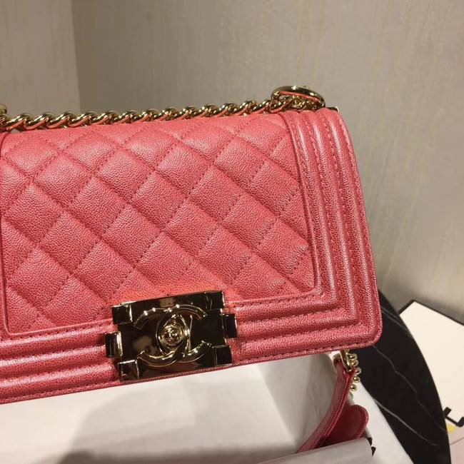 Boy Chanel Flap Shoulder Bag Original Leather Pink A67085 Gold