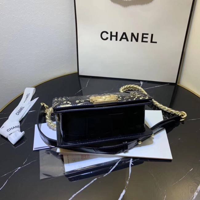 Chanel Le Boy Flap Shoulder Bag Original Leather Black TY67085 Gold