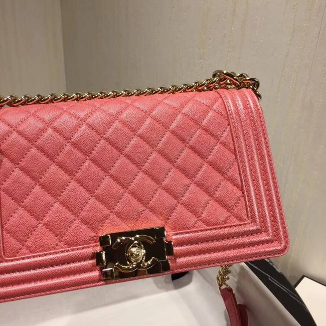 Chanel Le Boy Flap Shoulder Bag Original Leather Pink A67086 Gold