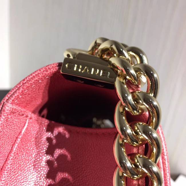 Chanel Le Boy Flap Shoulder Bag Original Leather Pink A67086 Gold