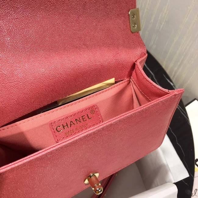 Chanel Le Boy Flap Shoulder Bag Original Leather Pink V67085 Gold