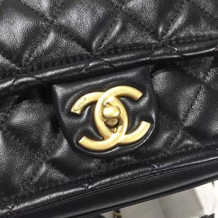 Chanel Shoulder Bag Original Leather Black 50937 Gold