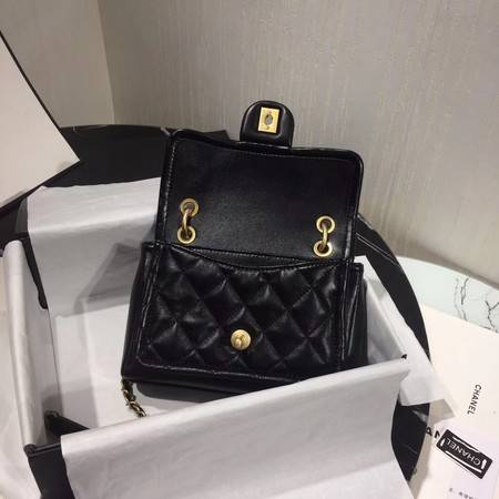 Chanel Shoulder Bag Original Leather Black 50937 Gold