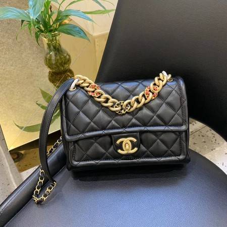 Chanel Shoulder Bag Original Leather Black 50938 Gold