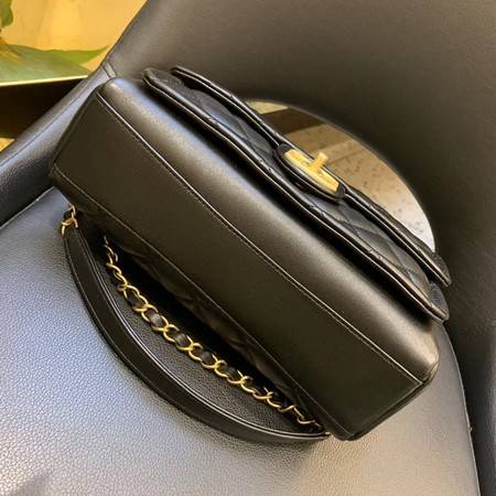 Chanel Shoulder Bag Original Leather Black 50938 Gold