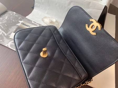 Chanel Shoulder Bag Original Leather Black 63593 Gold