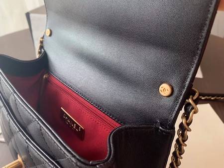 Chanel Shoulder Bag Original Leather Black 63593 Gold