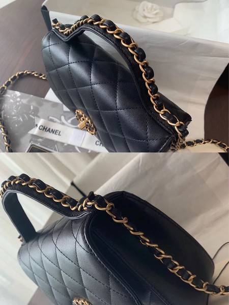 Chanel Shoulder Bag Original Leather Black 63593 Gold