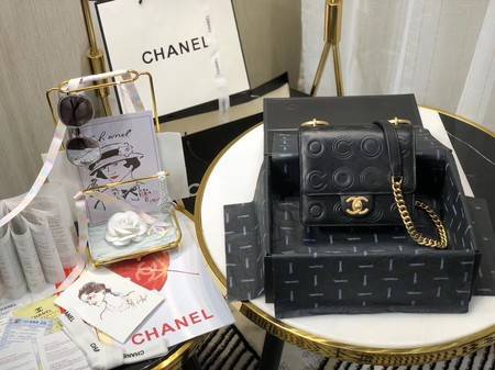 Chanel Shoulder Bag Original Leather Black 63594 Gold