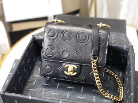 Chanel Shoulder Bag Original Leather Black 63594 Gold