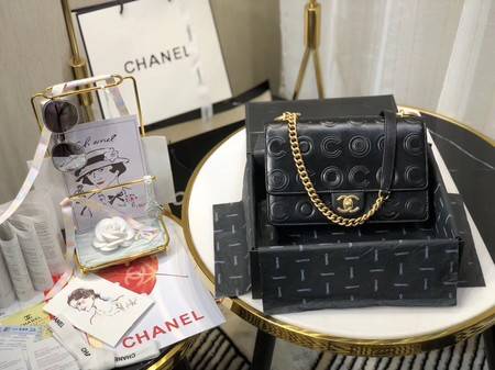 Chanel Shoulder Bag Original Leather Black 63595 Gold