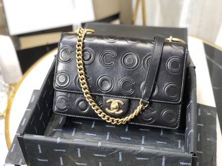 Chanel Shoulder Bag Original Leather Black 63595 Gold