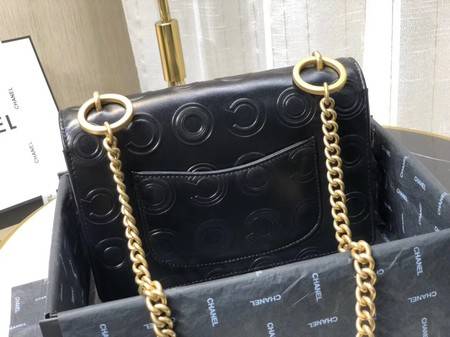 Chanel Shoulder Bag Original Leather Black 63595 Gold