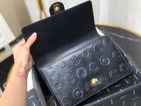 Chanel Shoulder Bag Original Leather Black 63595 Gold