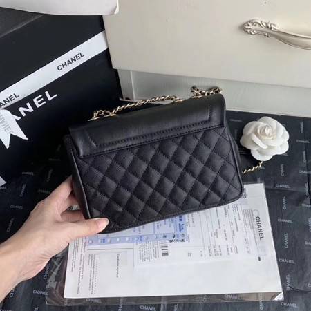 Chanel Shoulder Bag Original Leather Black AS0729 Gold