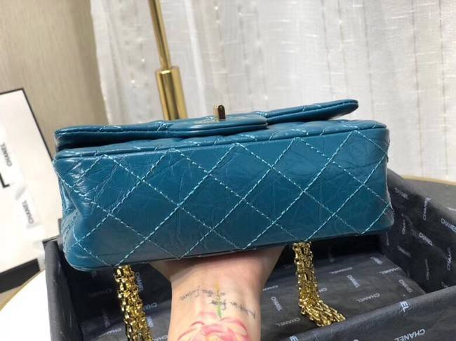 Chanel Shoulder Bag Original Leather Blue AS0874 Gold