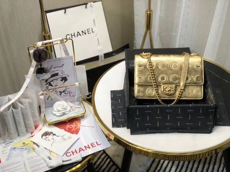 Chanel Shoulder Bag Original Leather Gold 63595 Gold