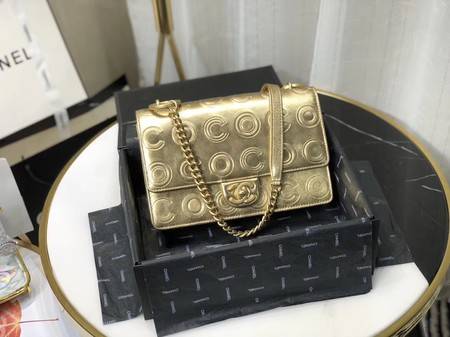 Chanel Shoulder Bag Original Leather Gold 63595 Gold