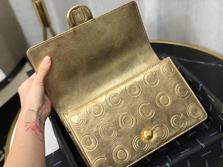 Chanel Shoulder Bag Original Leather Gold 63595 Gold
