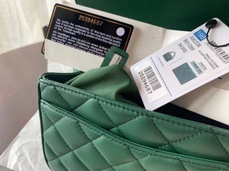 Chanel Shoulder Bag Original Leather Green 63593 Gold