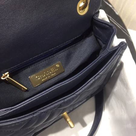 Chanel Shoulder Bag Original Leather Navy 50937 Gold