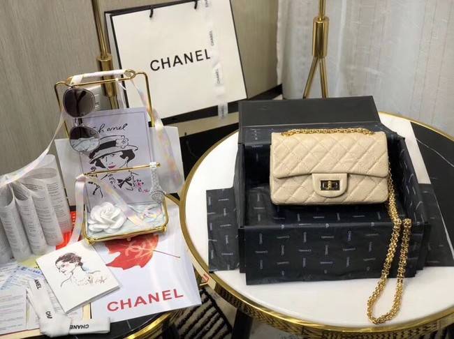 Chanel Shoulder Bag Original Leather Off White AS0874 Gold