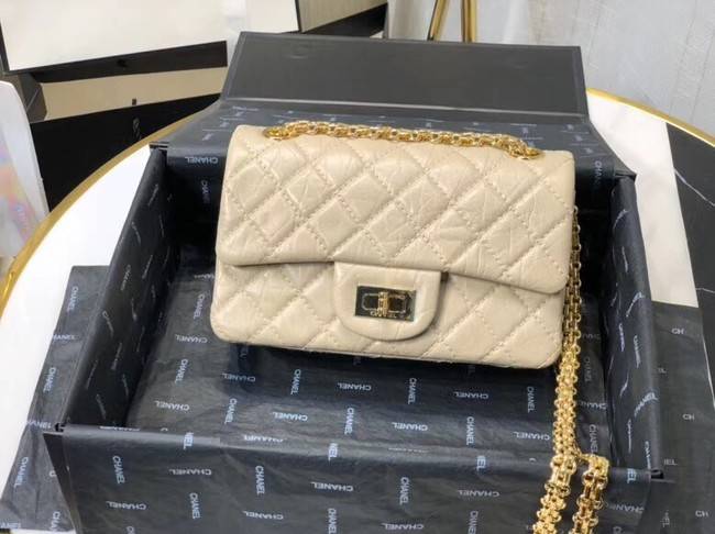 Chanel Shoulder Bag Original Leather Off White AS0874 Gold