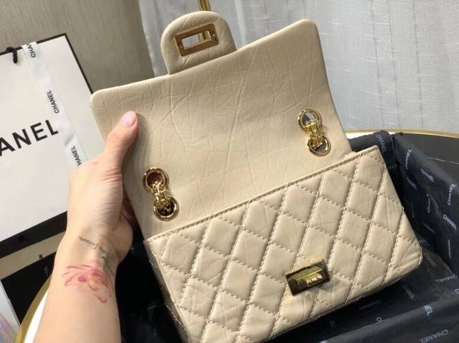 Chanel Shoulder Bag Original Leather Off White AS0874 Gold