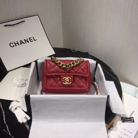 Chanel Shoulder Bag Original Leather Red 50937 Gold