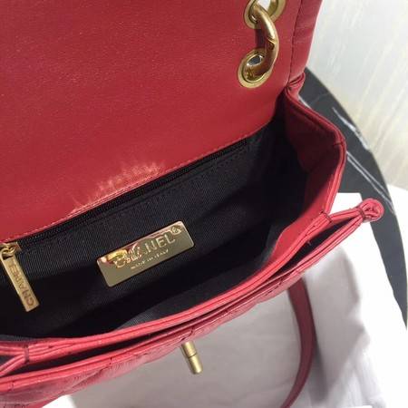 Chanel Shoulder Bag Original Leather Red 50937 Gold