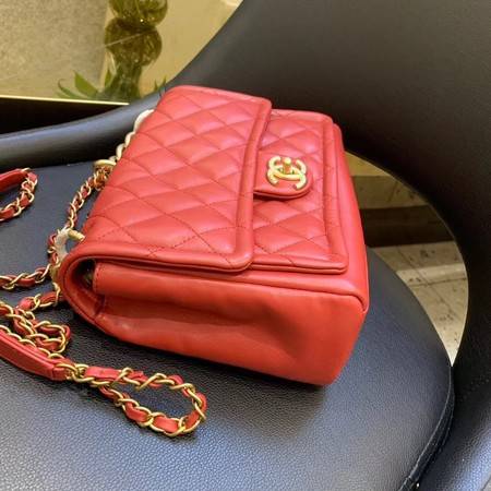 Chanel Shoulder Bag Original Leather Red 50938 Gold