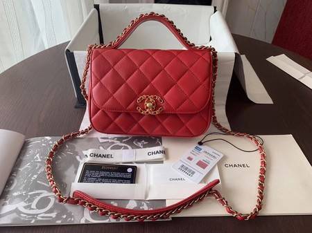 Chanel Shoulder Bag Original Leather Red 63593 Gold