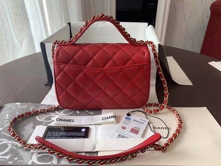 Chanel Shoulder Bag Original Leather Red 63593 Gold