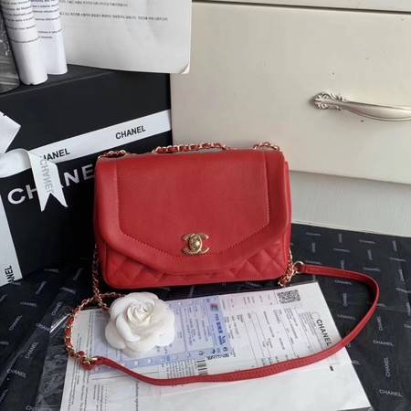 Chanel Shoulder Bag Original Leather Red AS0729 Gold