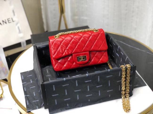 Chanel Shoulder Bag Original Leather Red AS0874 Gold