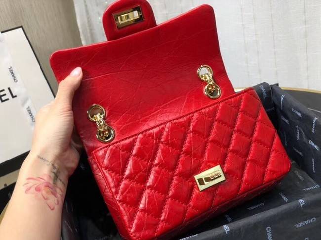 Chanel Shoulder Bag Original Leather Red AS0874 Gold