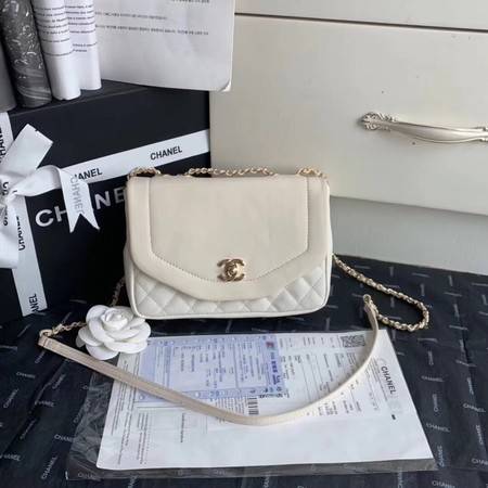 Chanel Shoulder Bag Original Leather White AS0729 Gold