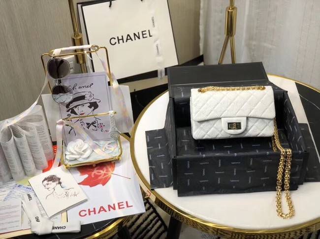Chanel Shoulder Bag Original Leather White AS0874 Gold