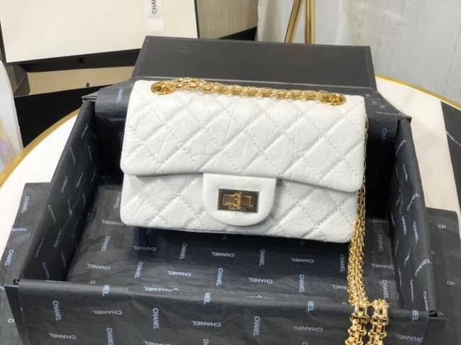 Chanel Shoulder Bag Original Leather White AS0874 Gold