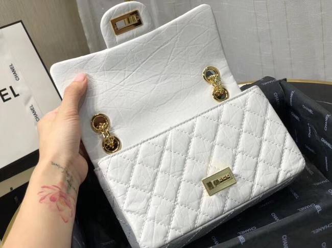 Chanel Shoulder Bag Original Leather White AS0874 Gold