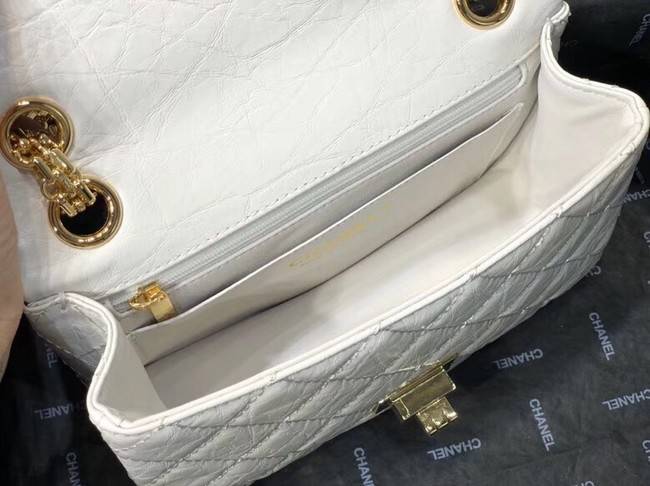 Chanel Shoulder Bag Original Leather White AS0874 Gold