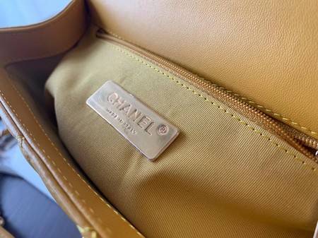Chanel Shoulder Bag Original Leather Yellow 63593 Gold