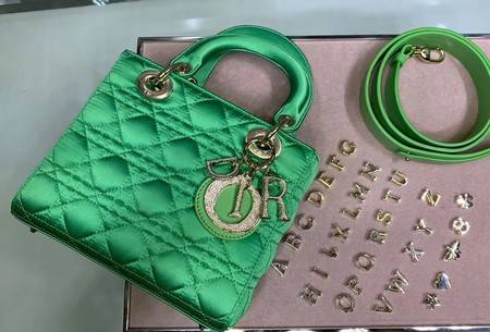 Dior Lady Original Silk Bag 2369 Diamond Green