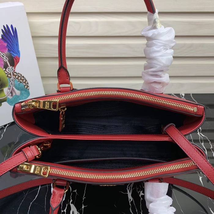 Prada Galleria Saffiano Leather Bag 1BA232 Red