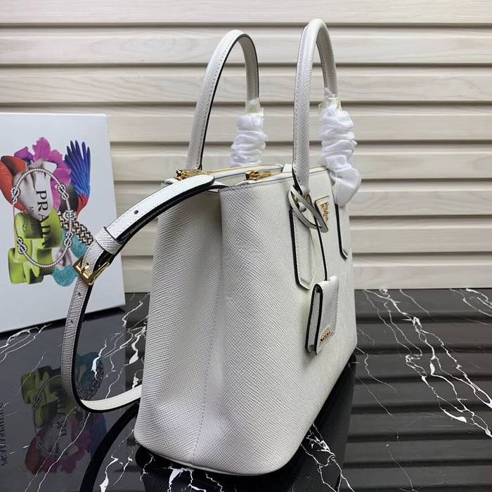 Prada Galleria Saffiano Leather Bag 1BA232 White