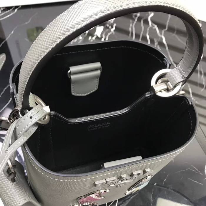 Prada Panier small Saffiano Bag 1BA217 Grey