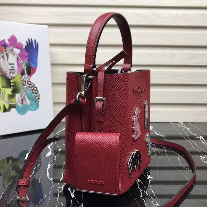 Prada Panier small Saffiano Bag 1BA217 Red