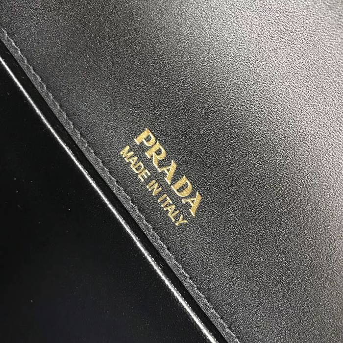 Prada Sidonie leather shoulder bag 1BD184 Black