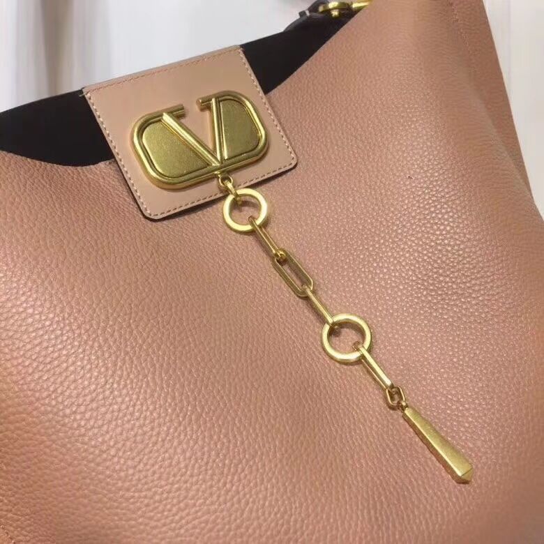 VALENTINO Origianl Leather Bag V0008 Apricot